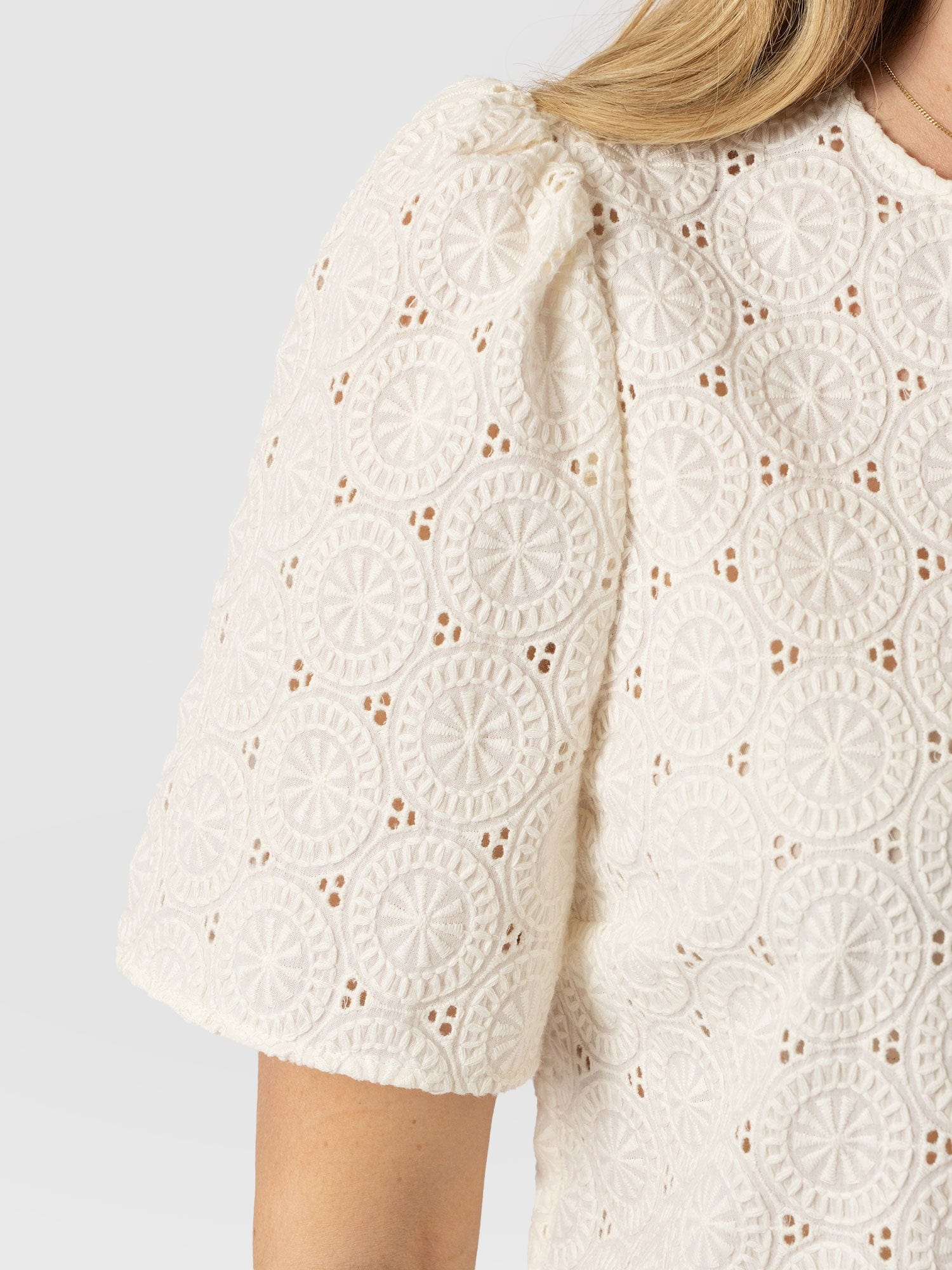 Tabitha Short Sleeve Blouse - Cream